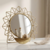 Aura Geometric Sunburst Vanity Mirror with Shelf