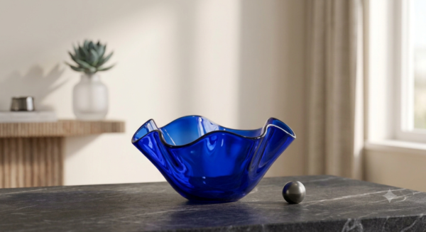 Azure Ripple Glass Bowl Azure Ripple Glass Bowl